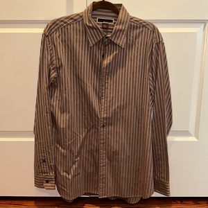 Michael Kors brown/purple striped shirt - size L